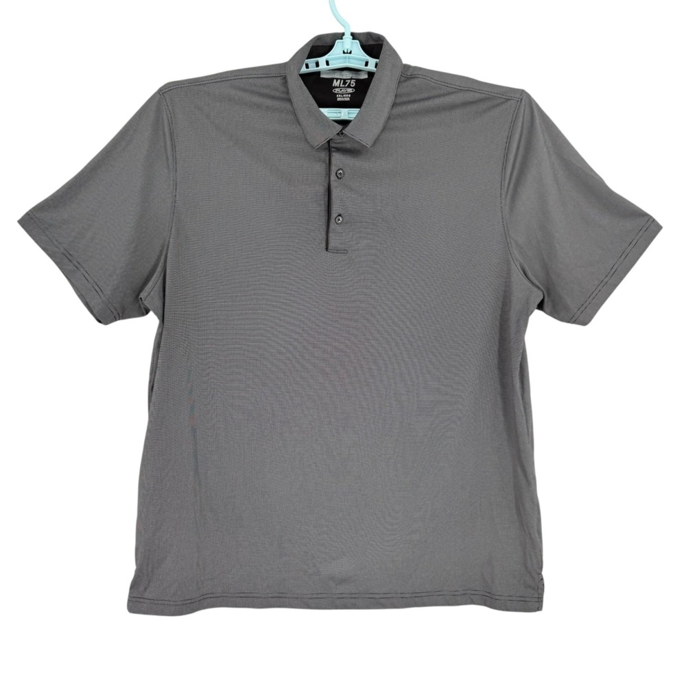 Greg Norman Men's Polo Shirt Size XXL Short Sleeve ML75 Play Dry Dark Grey